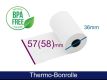 ARTDEV Thermorolle - 57(58) 36 12 (B/D(max.)/K) weiss, 15m, 55g, BPA-frei Thermopapierrollen für Kassen- und EC-Cash-Drucker sowie div. Drucker B/D/K = Breite / Durchmesser / Kern