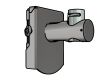 ANKER Wandhalterung - fr Flexi Stand, Aufnahme fr 40 mm Applikation, Trgerplatte Rohrdurchmesser ca. 54 mm, Armlnge ca. 140 mm